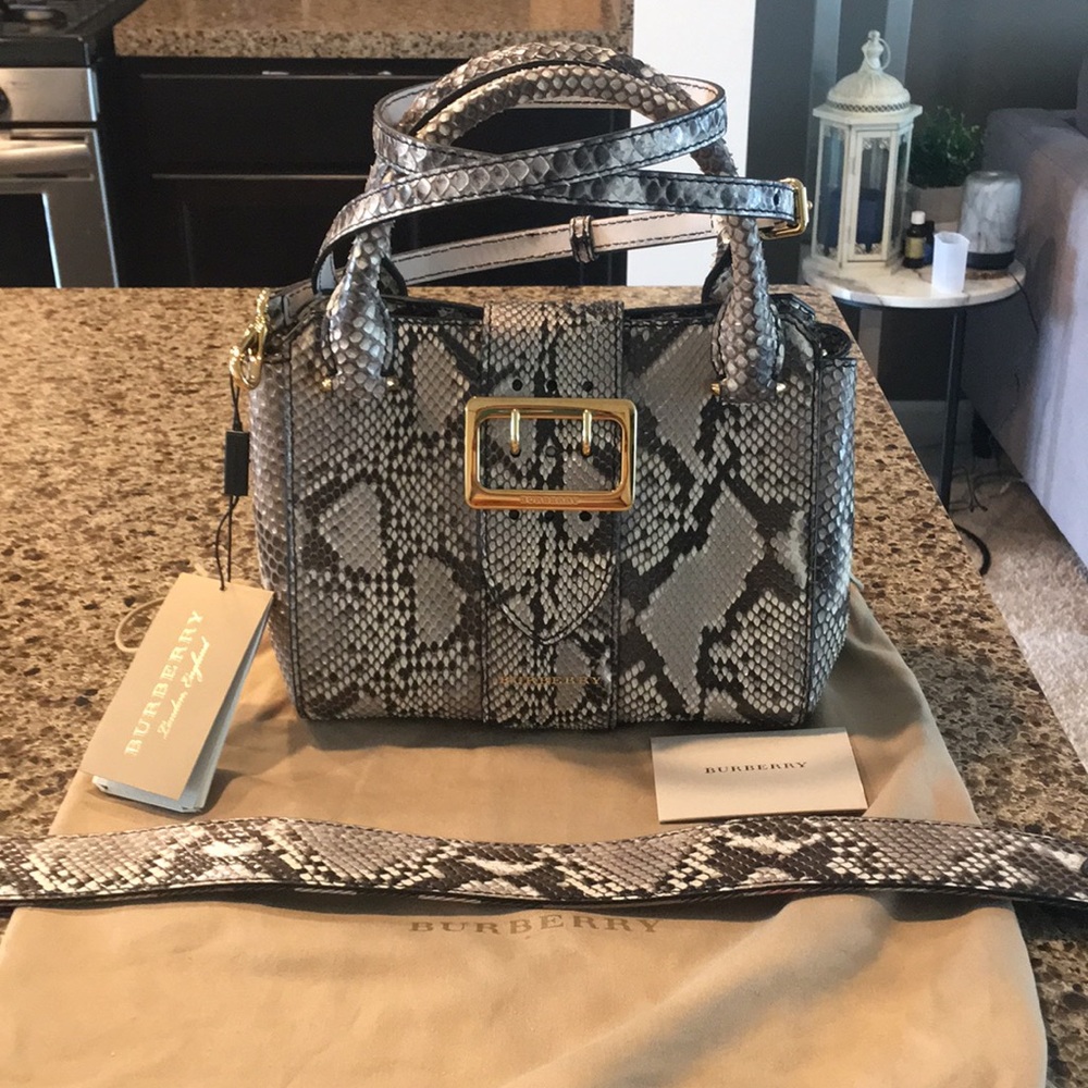 NWT Burberry Python Buckle Handbag